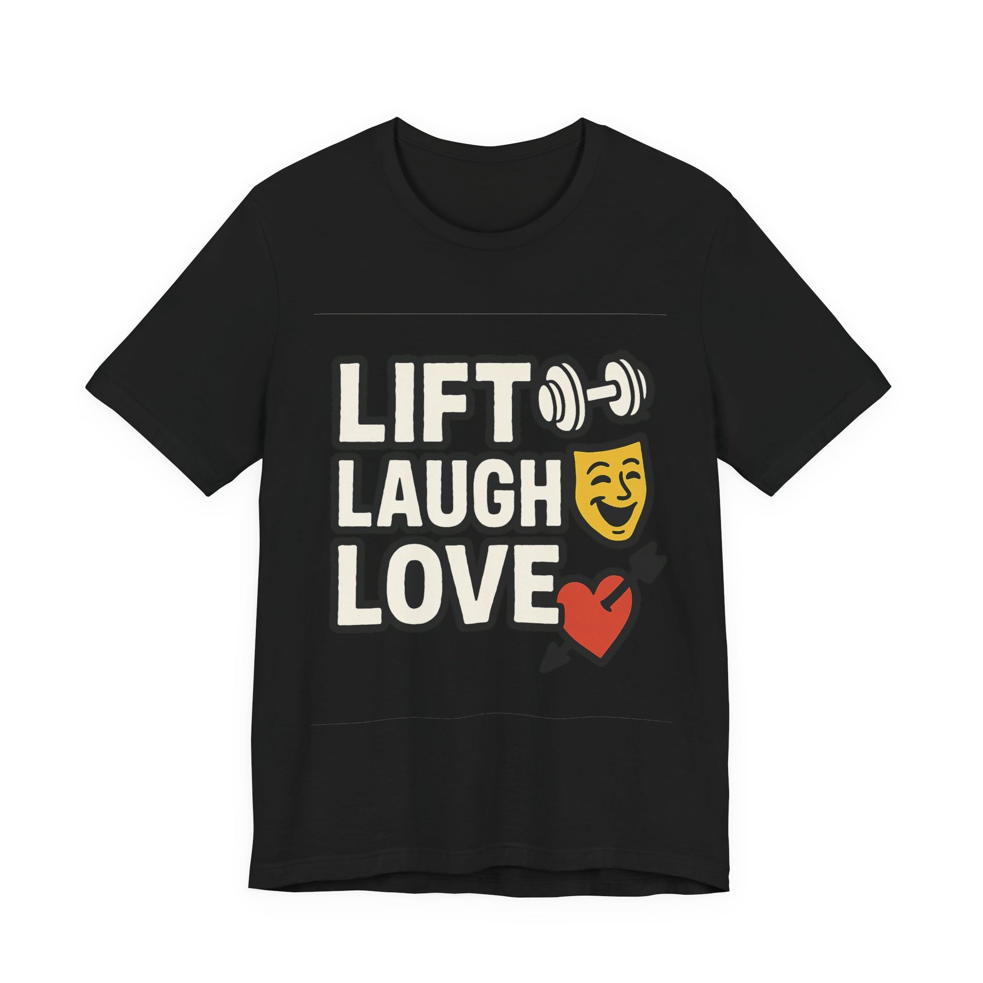 Unisex Motivational Workout Tee, Lift Laugh Love Shirt, Fitness Top, Humor Gym Shirt, Casual Wear, Gift for Fitness Lovers