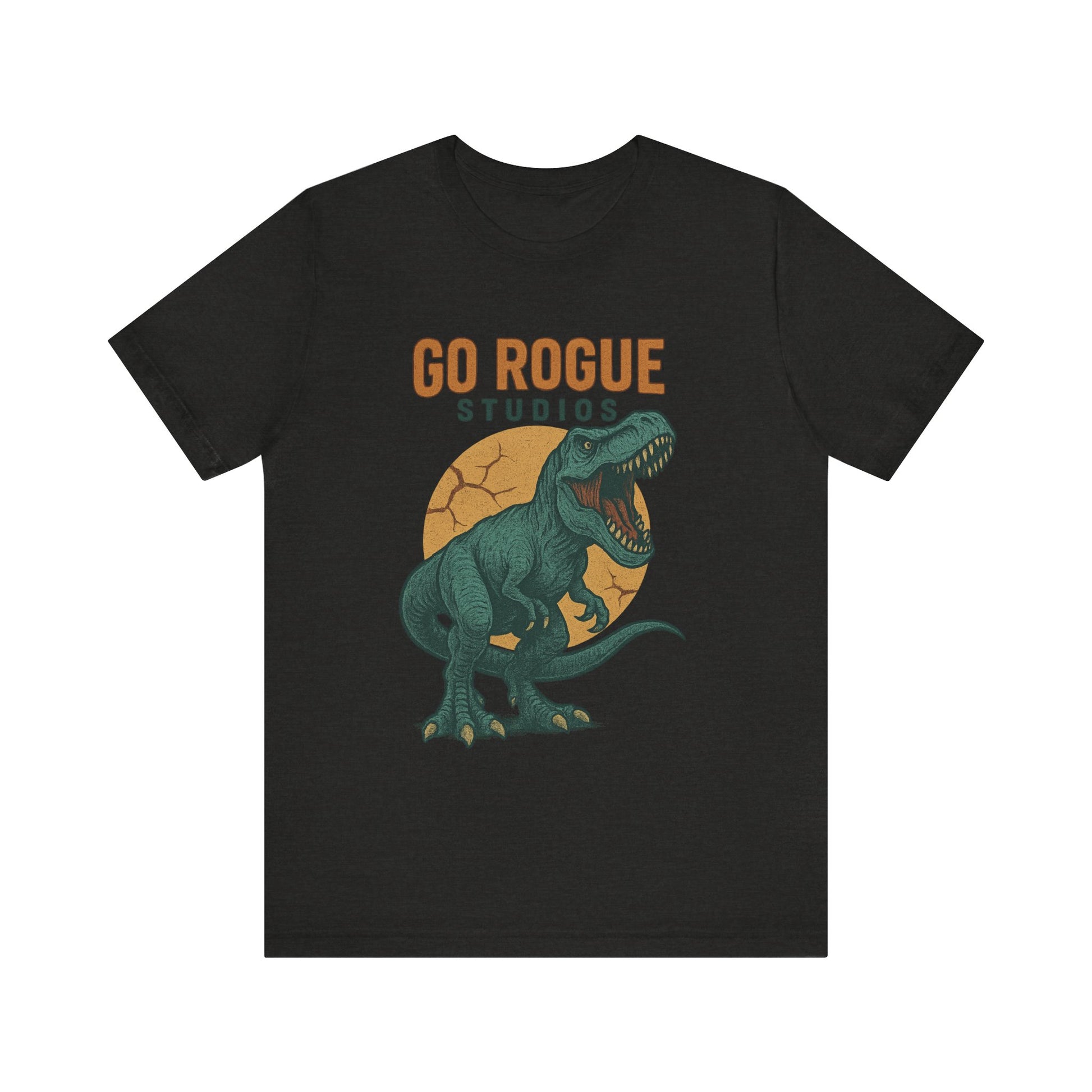 Dino-Inspired Unisex Tee, Go Rogue Studios Shirt, Dinosaur Graphic Tee, Jurassic Style Shirt, Casual Wear, Unique Gift Idea