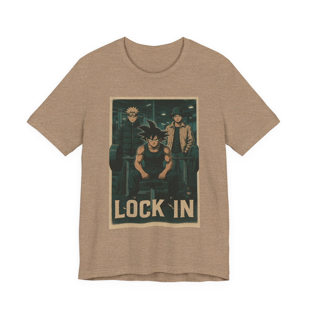 Anime-inspired "Lock In" Unisex Tee, Cool Graphic Tee, Casual Wear, Gift for Fans, Streetwear Style, Summer Outfit
