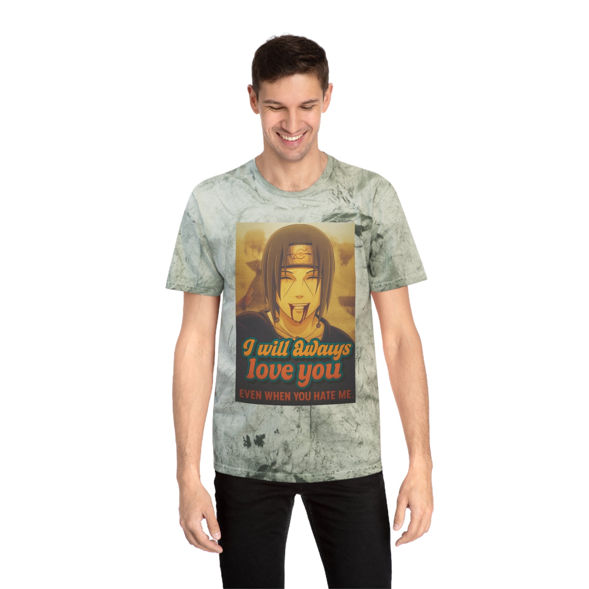 Color Blast Love T-Shirt, Unisex Tie-Dye Tee for Anime Fans, Perfect for Gifts, Valentine's Day, and Casual Wear