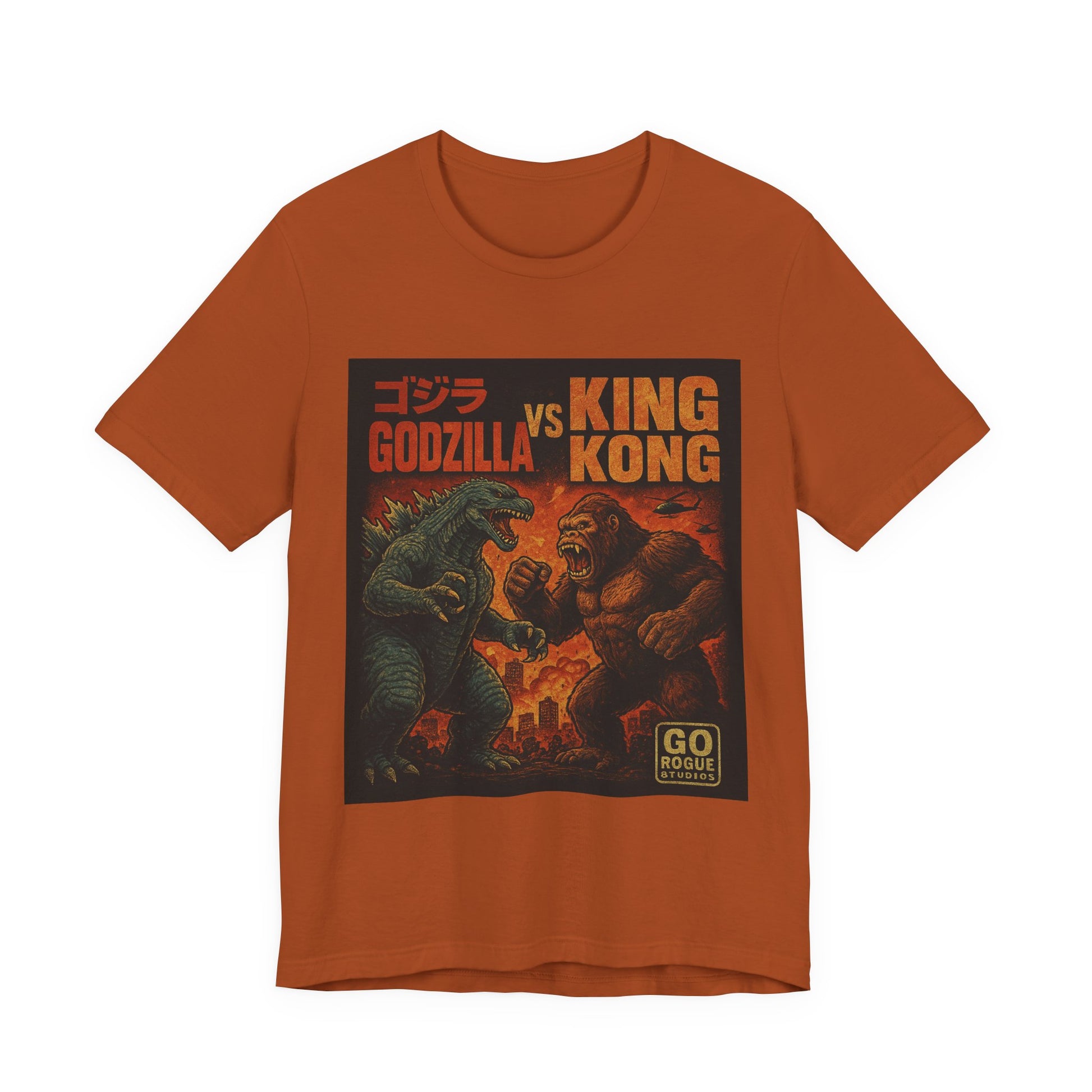 Godzilla vs King Kong Graphic Tee, Unisex Short Sleeve Shirt, Movie Lover Gift, Retro Style Tee, Halloween Costume, Comic Con Merchandise