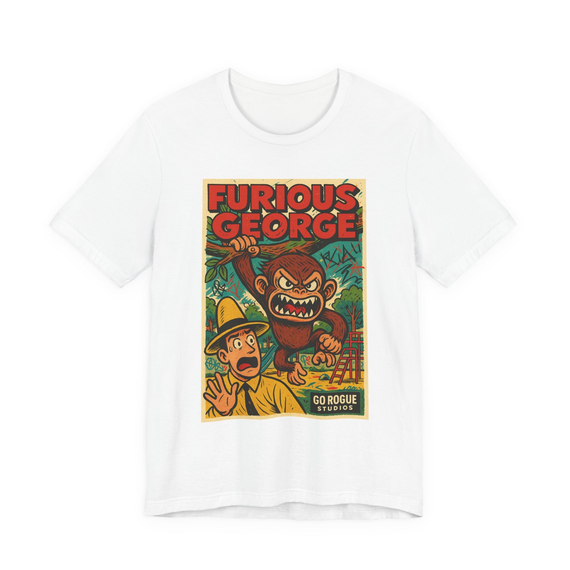 Furious George Graphic Tee | Fun Retro T-Shirt, Gift for Kids, Animal Lover Shirt, Unique Birthday Present, Vintage Style Apparel