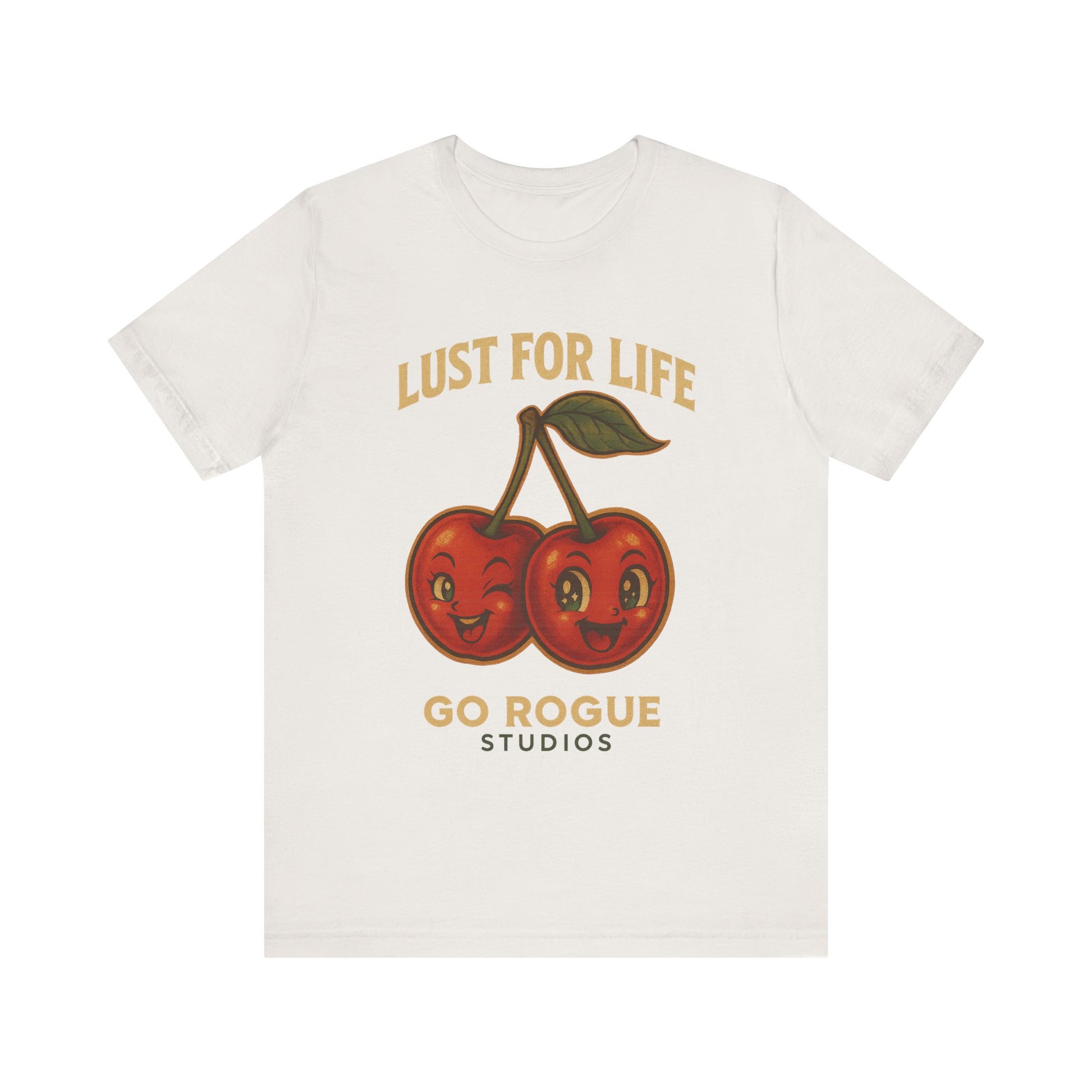Vintage Cherry Lust for Life Tee, Unisex Graphic T-Shirt, Retro Fruit Shirt, Cute Casual Wear, Perfect for Gifts & Summer Vibes