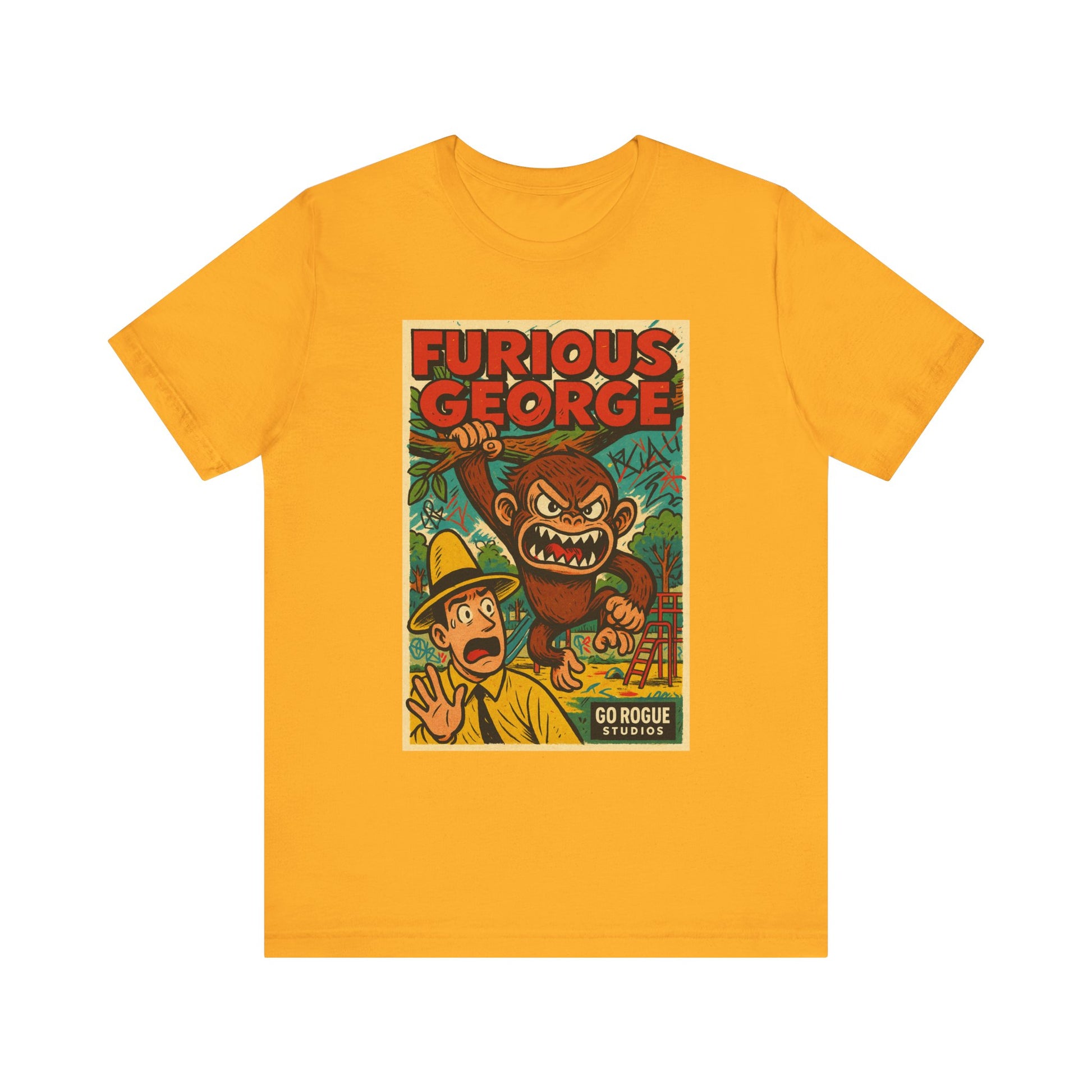 Furious George Graphic Tee | Fun Retro T-Shirt, Gift for Kids, Animal Lover Shirt, Unique Birthday Present, Vintage Style Apparel