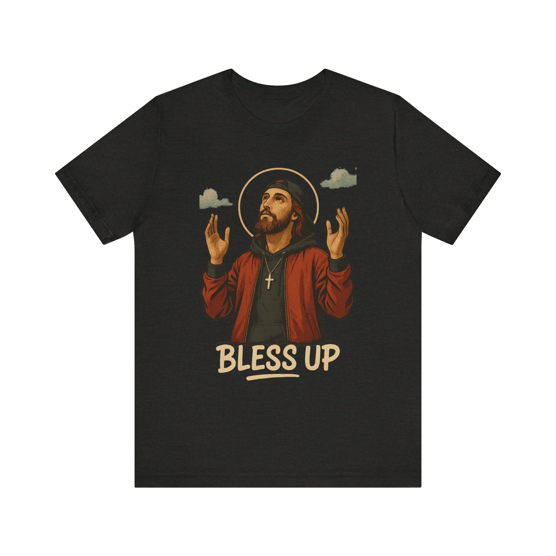 Bless Up Jesus Unisex Jersey Tee, Inspirational T-shirt, Faith-Based Apparel, Casual Wear, Gift for Believers, Religious T-shirt
