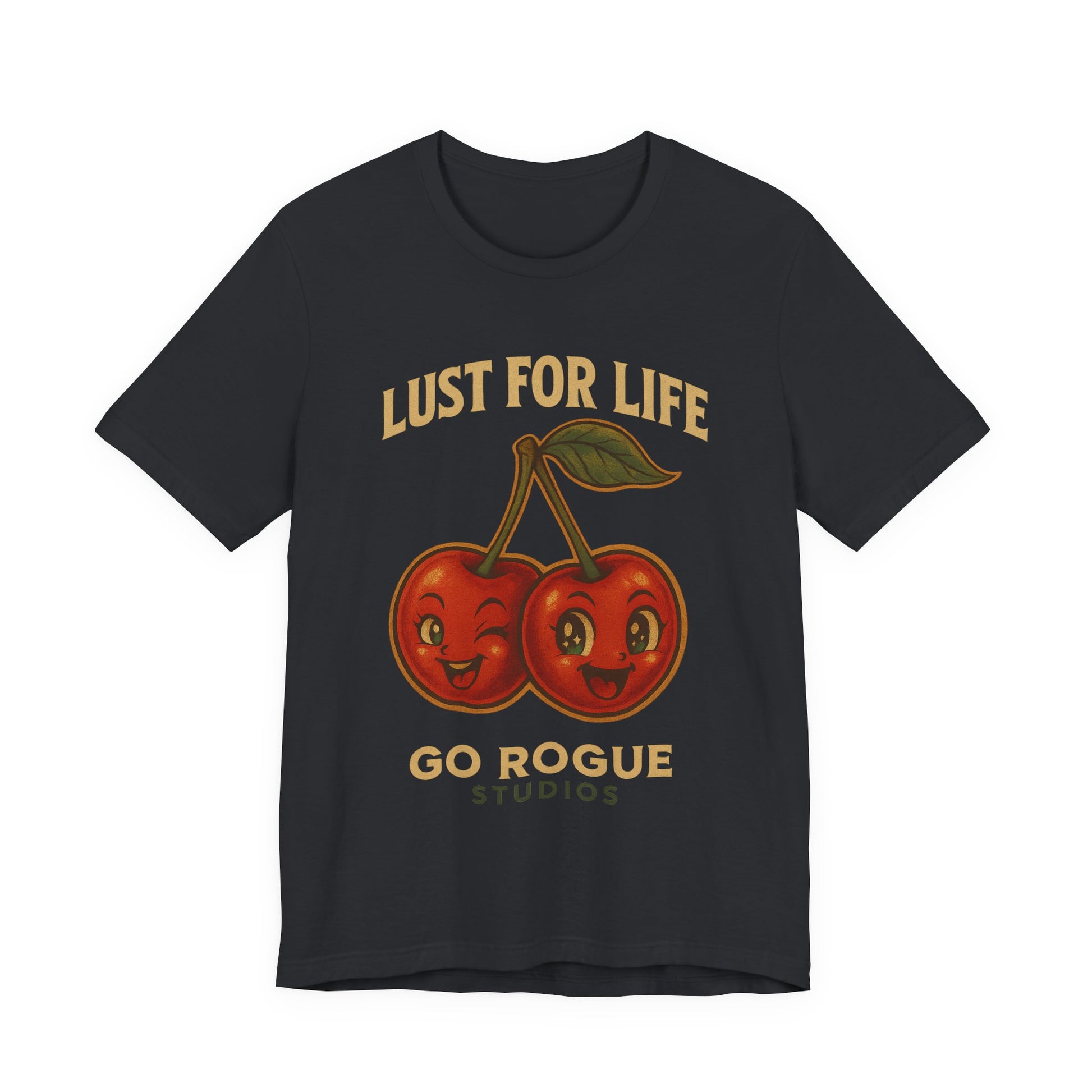 Vintage Cherry Lust for Life Tee, Unisex Graphic T-Shirt, Retro Fruit Shirt, Cute Casual Wear, Perfect for Gifts & Summer Vibes