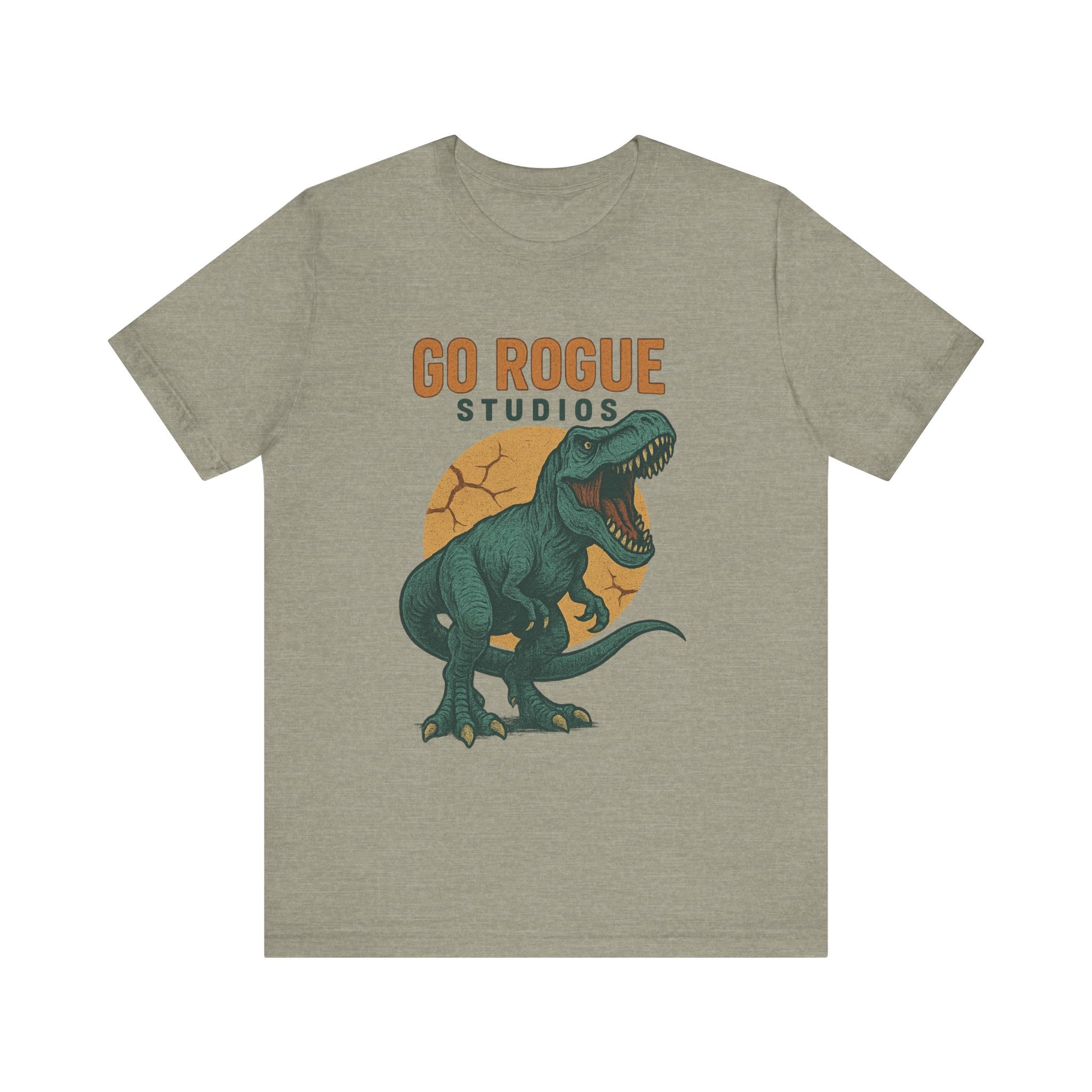 Dino-Inspired Unisex Tee, Go Rogue Studios Shirt, Dinosaur Graphic Tee, Jurassic Style Shirt, Casual Wear, Unique Gift Idea