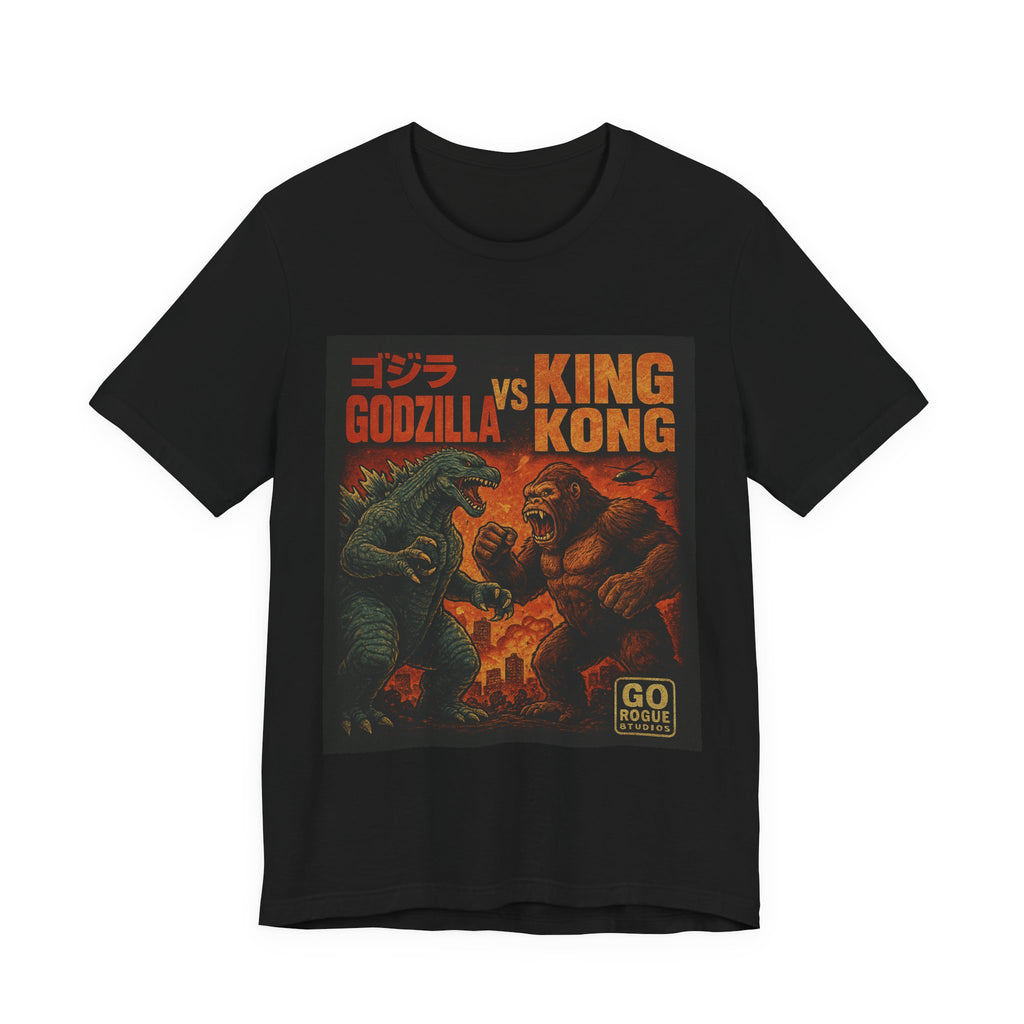 Godzilla vs King Kong Graphic Tee, Unisex Short Sleeve Shirt, Movie Lover Gift, Retro Style Tee, Halloween Costume, Comic Con Merchandise