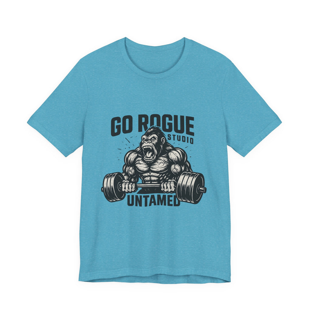 Gym Motivational Tee - Go Rogue Studio, Workout Shirt, Fitness Apparel, Unisex Exercise Tee, Casual Gym Wear, Untamed Fitness Designs