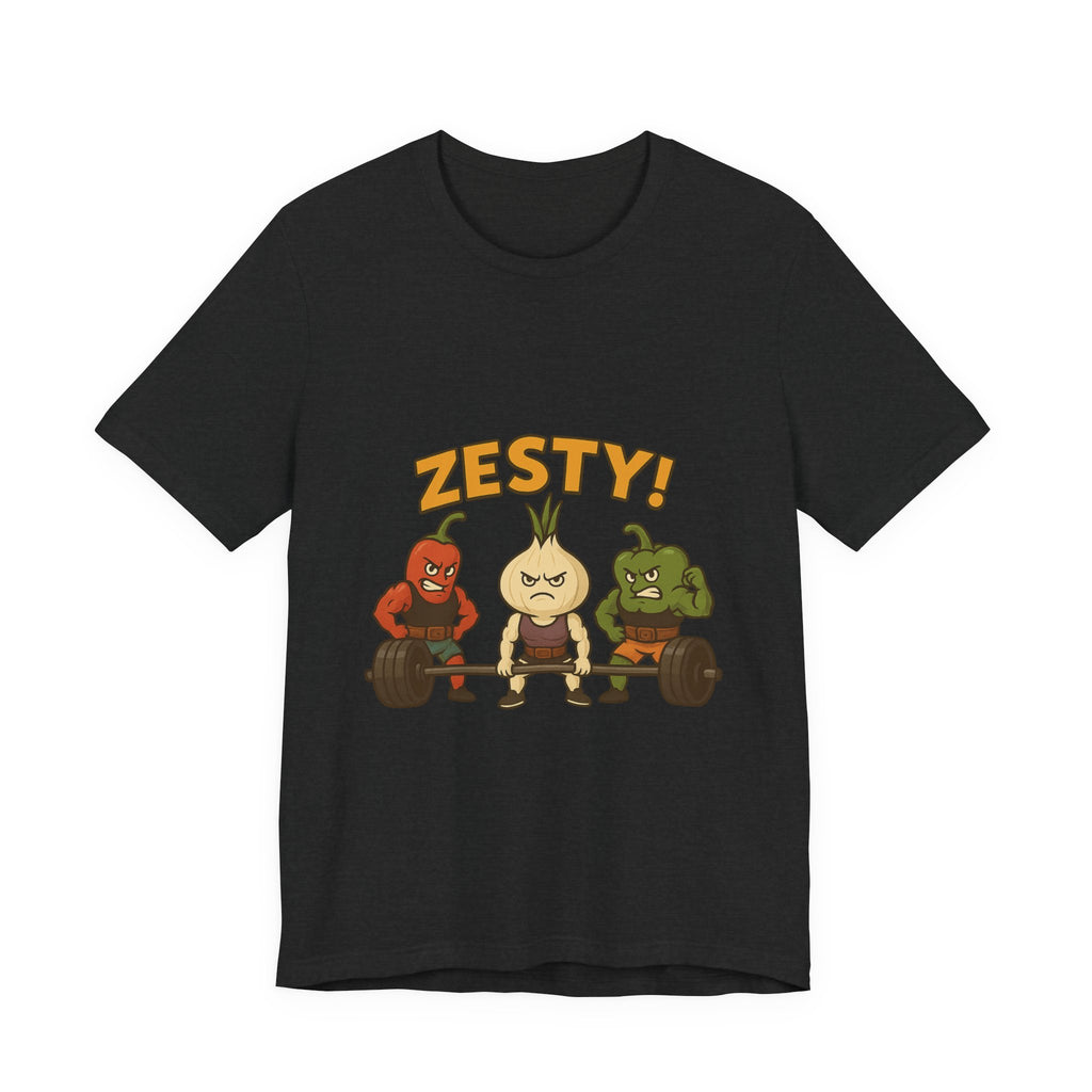 Zesty Cartoon Character Tee - Fun Unisex Shirt for Casual Wear, Gift for Fitness Lovers, Humor Tee, Gym Outfit, Quirky Graphic Tee