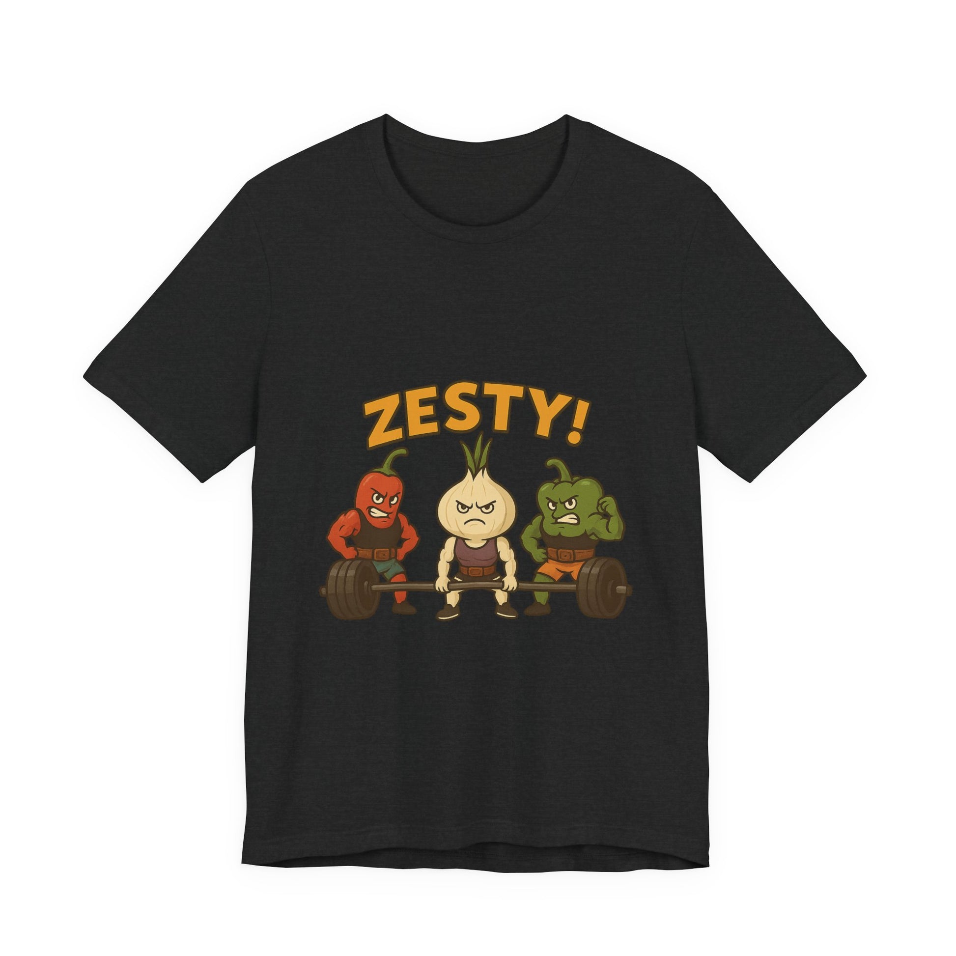 Zesty Cartoon Character Tee - Fun Unisex Shirt for Casual Wear, Gift for Fitness Lovers, Humor Tee, Gym Outfit, Quirky Graphic Tee