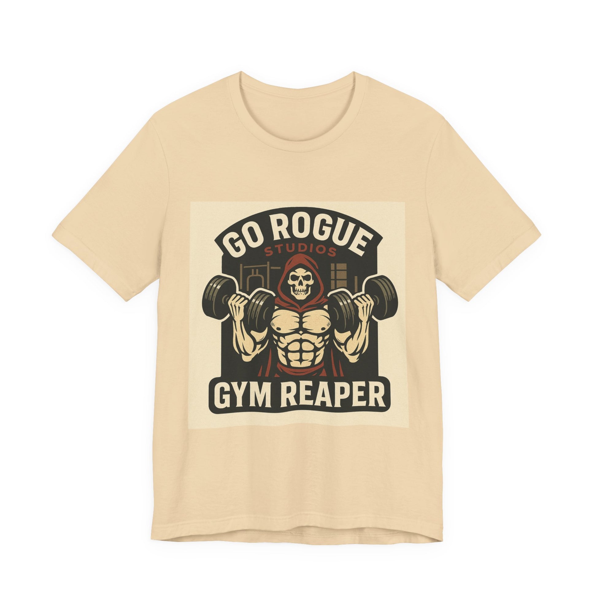 Gym Reaper Unisex Jersey Tee, Workout Shirt, Fitness Apparel, Motivational Fitness Gift, Gym Lover Tee