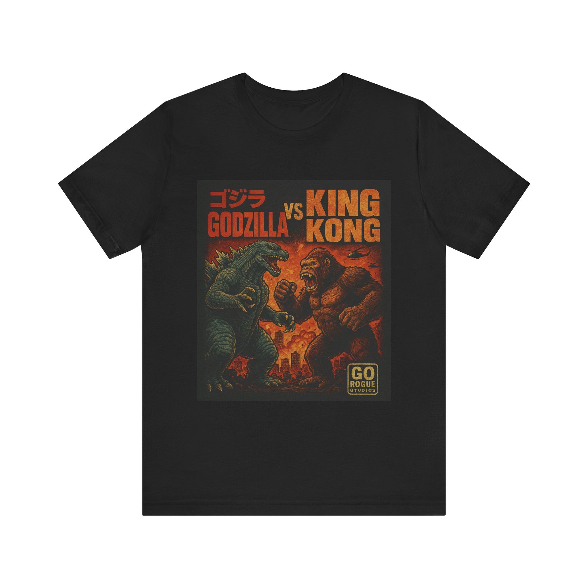 Godzilla vs King Kong Graphic Tee, Unisex Short Sleeve Shirt, Movie Lover Gift, Retro Style Tee, Halloween Costume, Comic Con Merchandise