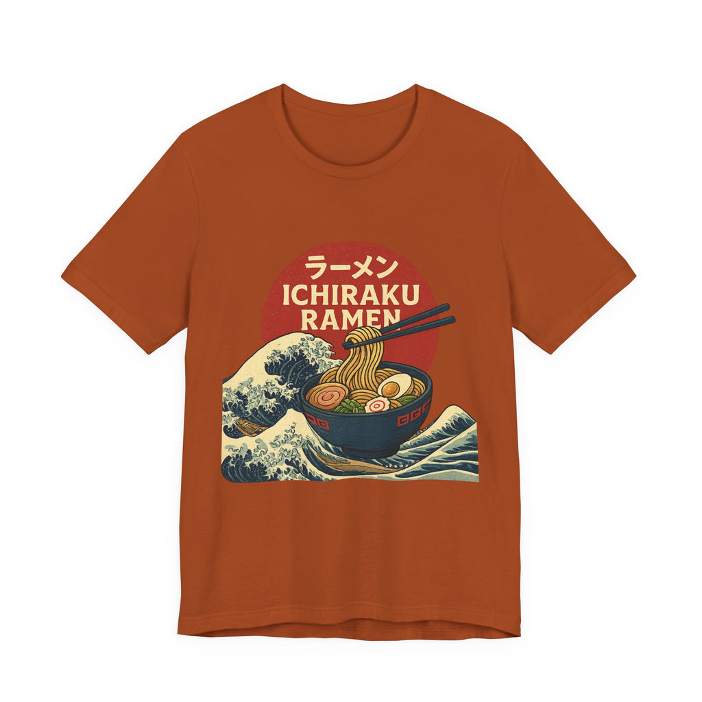 Naruto themed Ichiraku Ramen Unisex Tee, Cozy Anime Merch, Foodie Gift, Casual Streetwear, Perfect for Ramen Lovers, Unique Gift Idea