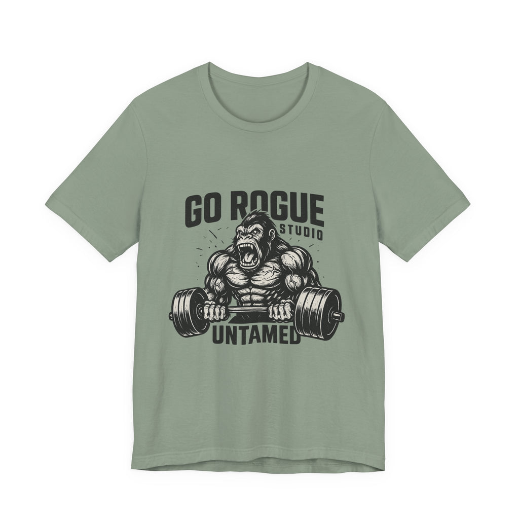 Gym Motivational Tee - Go Rogue Studio, Workout Shirt, Fitness Apparel, Unisex Exercise Tee, Casual Gym Wear, Untamed Fitness Designs