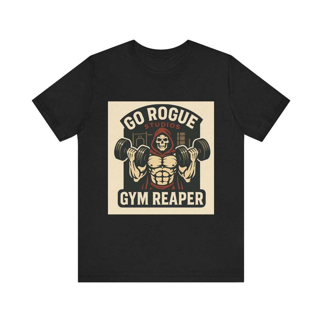 Gym Reaper Unisex Jersey Tee, Workout Shirt, Fitness Apparel, Motivational Fitness Gift, Gym Lover Tee