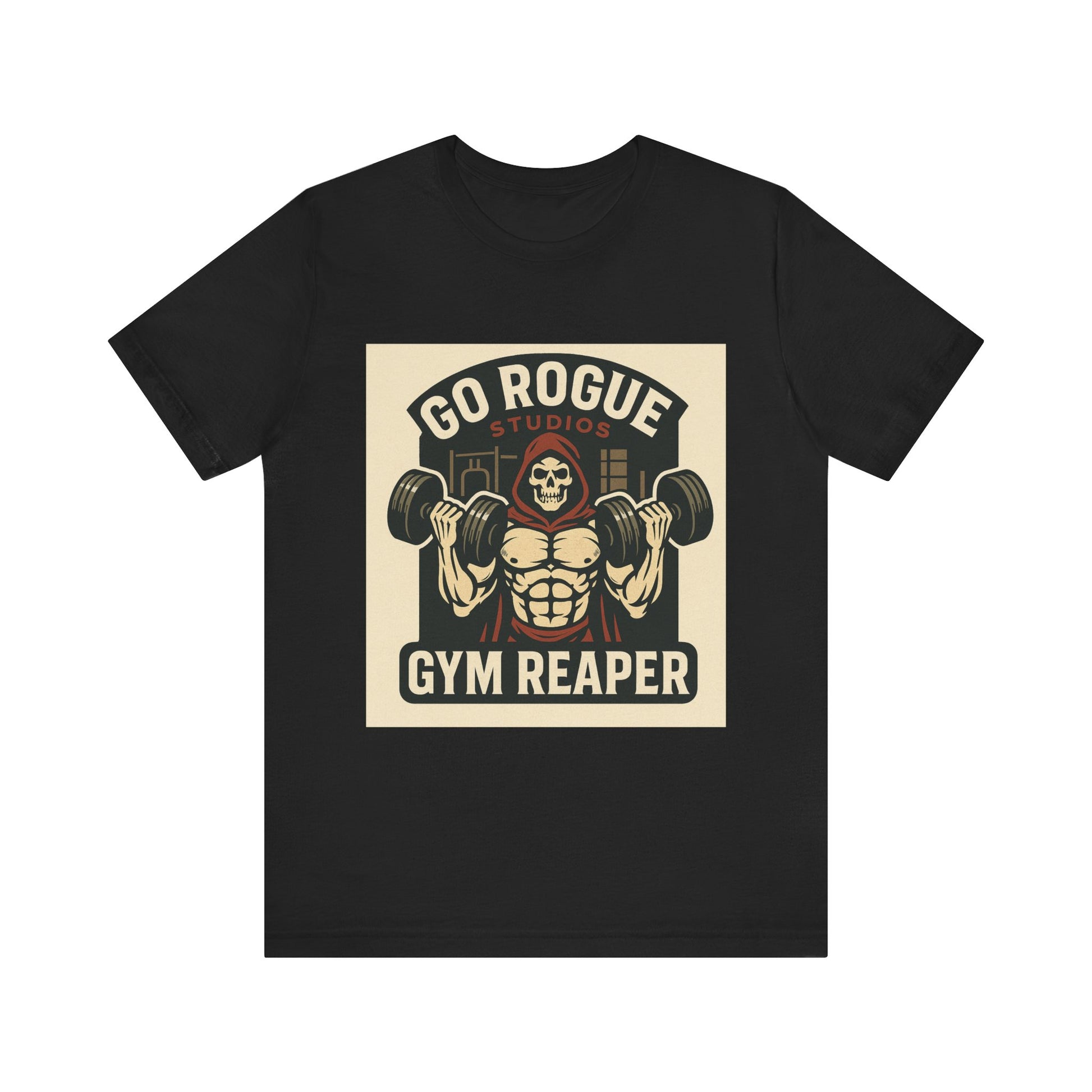 Gym Reaper Unisex Jersey Tee, Workout Shirt, Fitness Apparel, Motivational Fitness Gift, Gym Lover Tee