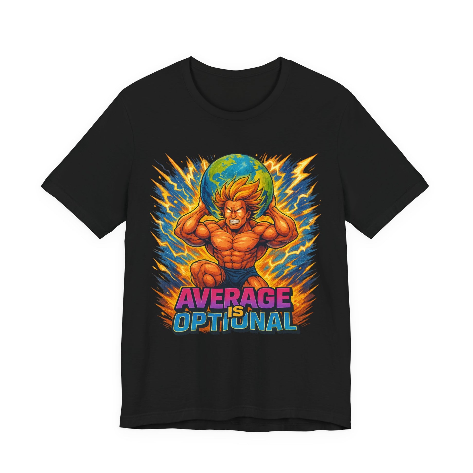 Powerful Average is Optional Tee, Motivational T-Shirt, Anime-Inspired Apparel, Unisex Graphic Tee, Gift for Fans