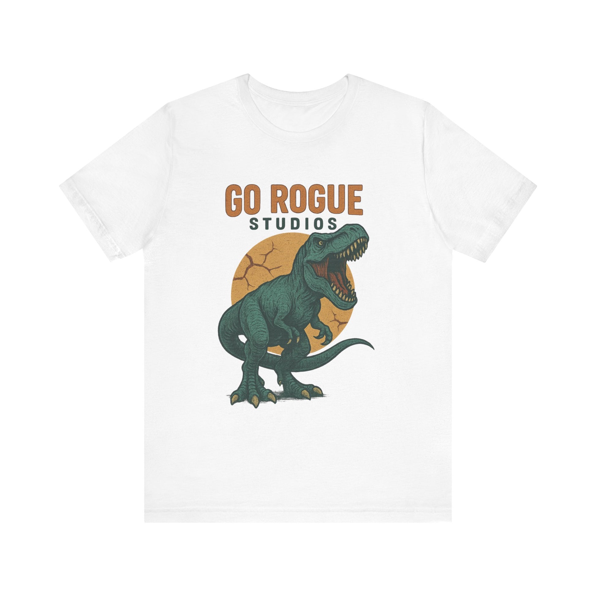 Dino-Inspired Unisex Tee, Go Rogue Studios Shirt, Dinosaur Graphic Tee, Jurassic Style Shirt, Casual Wear, Unique Gift Idea
