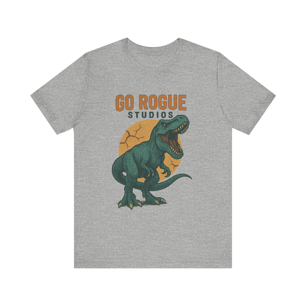 Dino-Inspired Unisex Tee, Go Rogue Studios Shirt, Dinosaur Graphic Tee, Jurassic Style Shirt, Casual Wear, Unique Gift Idea