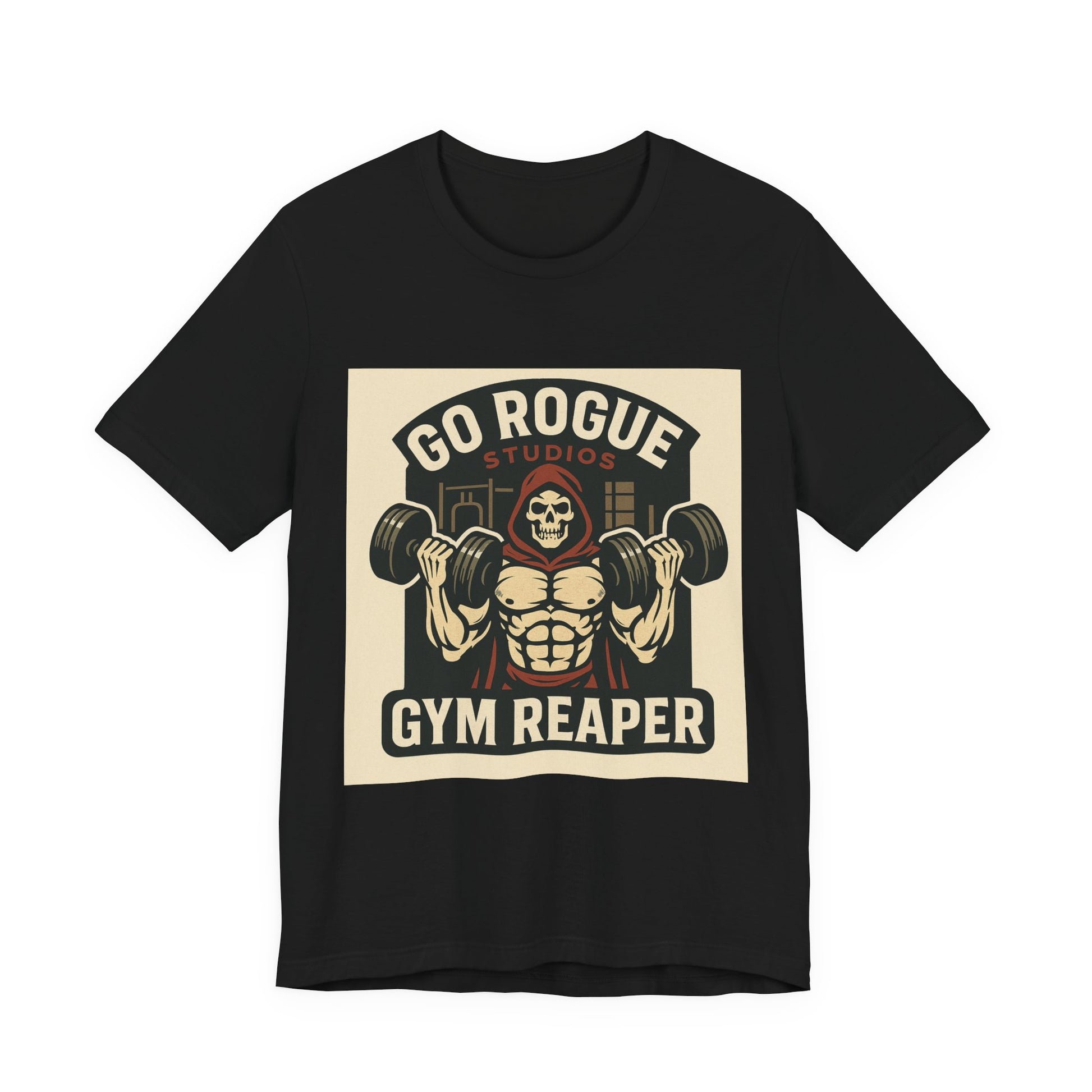Gym Reaper Unisex Jersey Tee, Workout Shirt, Fitness Apparel, Motivational Fitness Gift, Gym Lover Tee