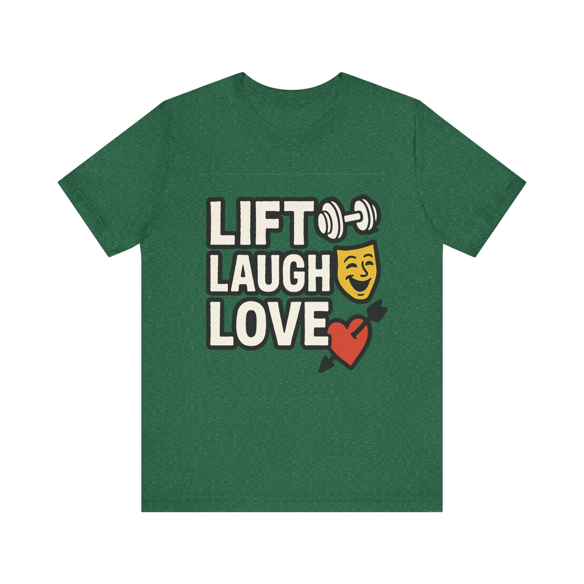 Unisex Motivational Workout Tee, Lift Laugh Love Shirt, Fitness Top, Humor Gym Shirt, Casual Wear, Gift for Fitness Lovers