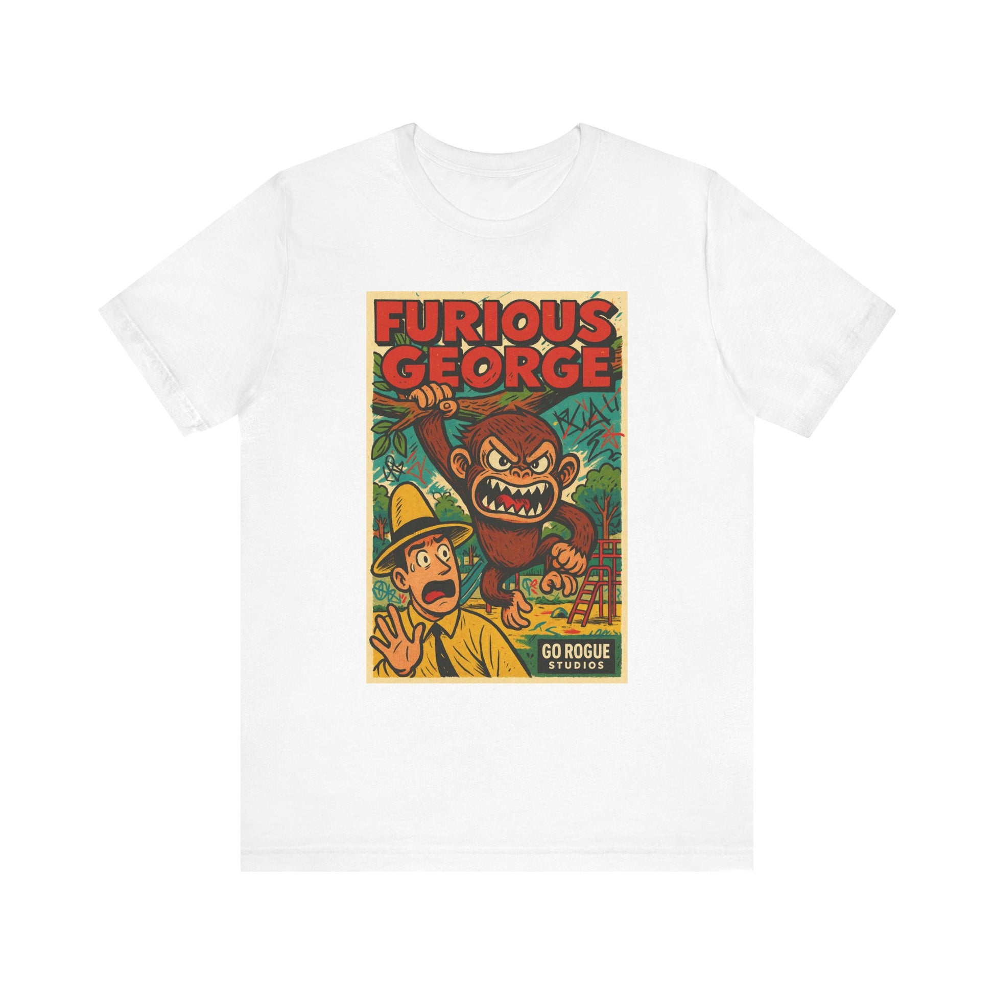 Furious George Graphic Tee | Fun Retro T-Shirt, Gift for Kids, Animal Lover Shirt, Unique Birthday Present, Vintage Style Apparel