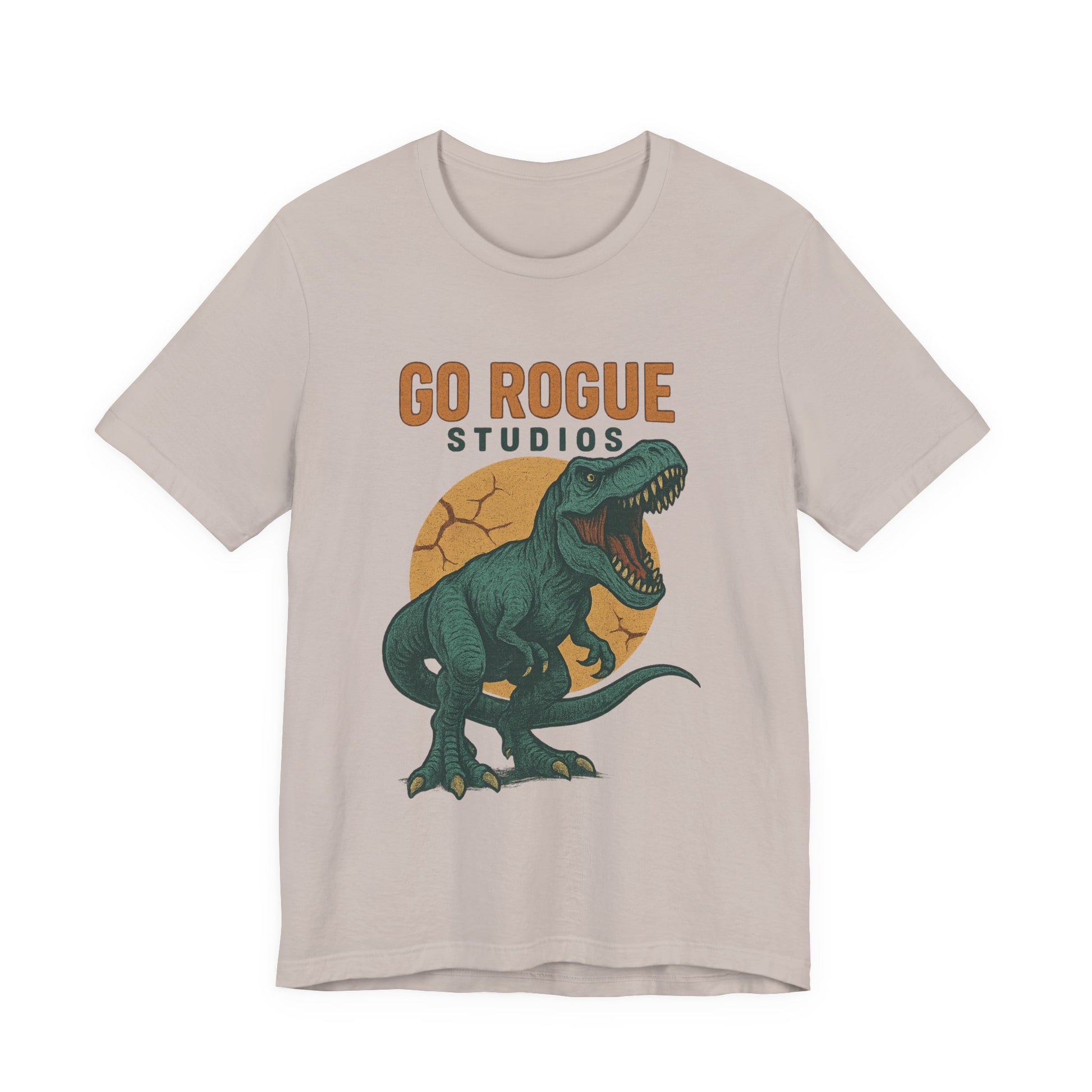 Dino-Inspired Unisex Tee, Go Rogue Studios Shirt, Dinosaur Graphic Tee, Jurassic Style Shirt, Casual Wear, Unique Gift Idea