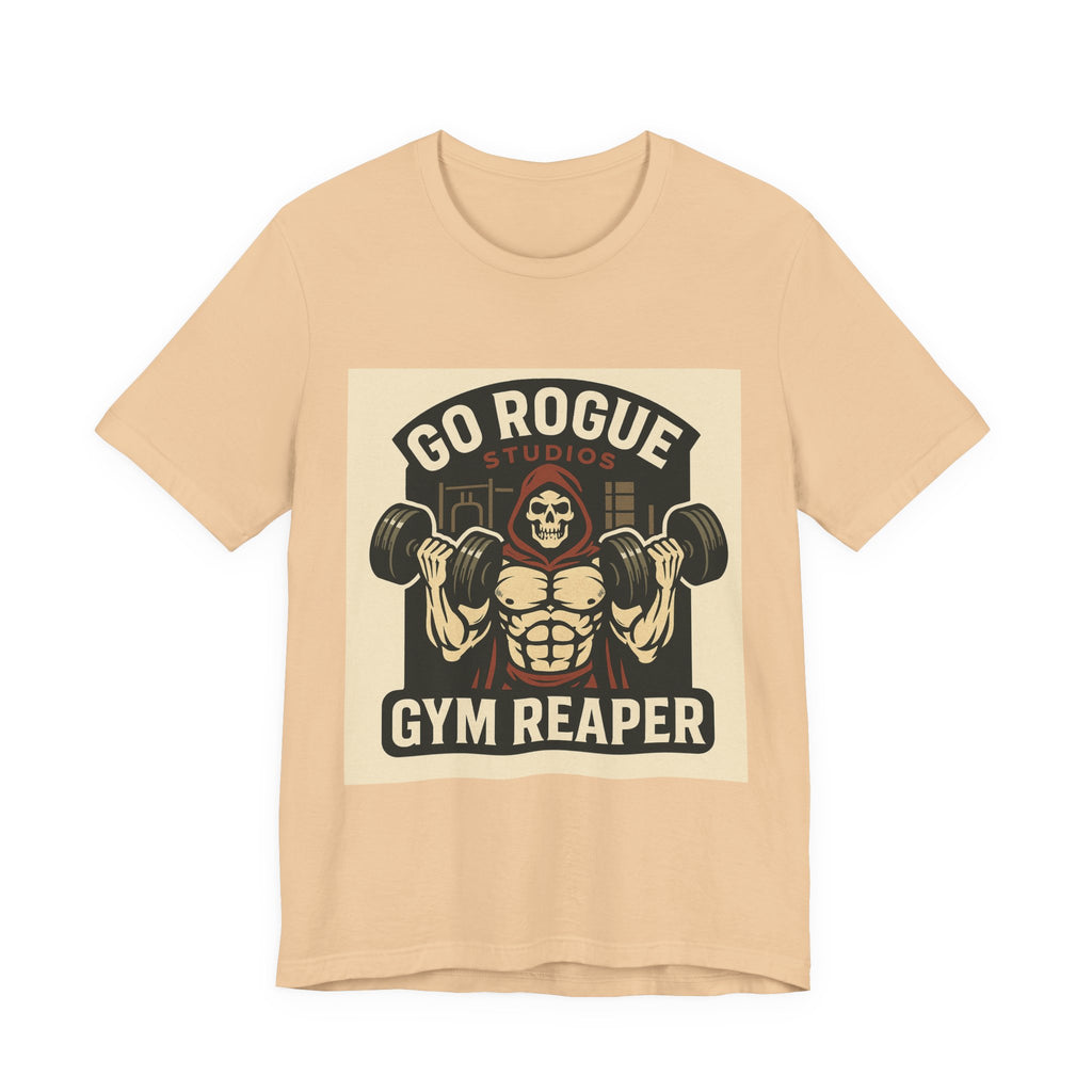 Gym Reaper Unisex Jersey Tee, Workout Shirt, Fitness Apparel, Motivational Fitness Gift, Gym Lover Tee