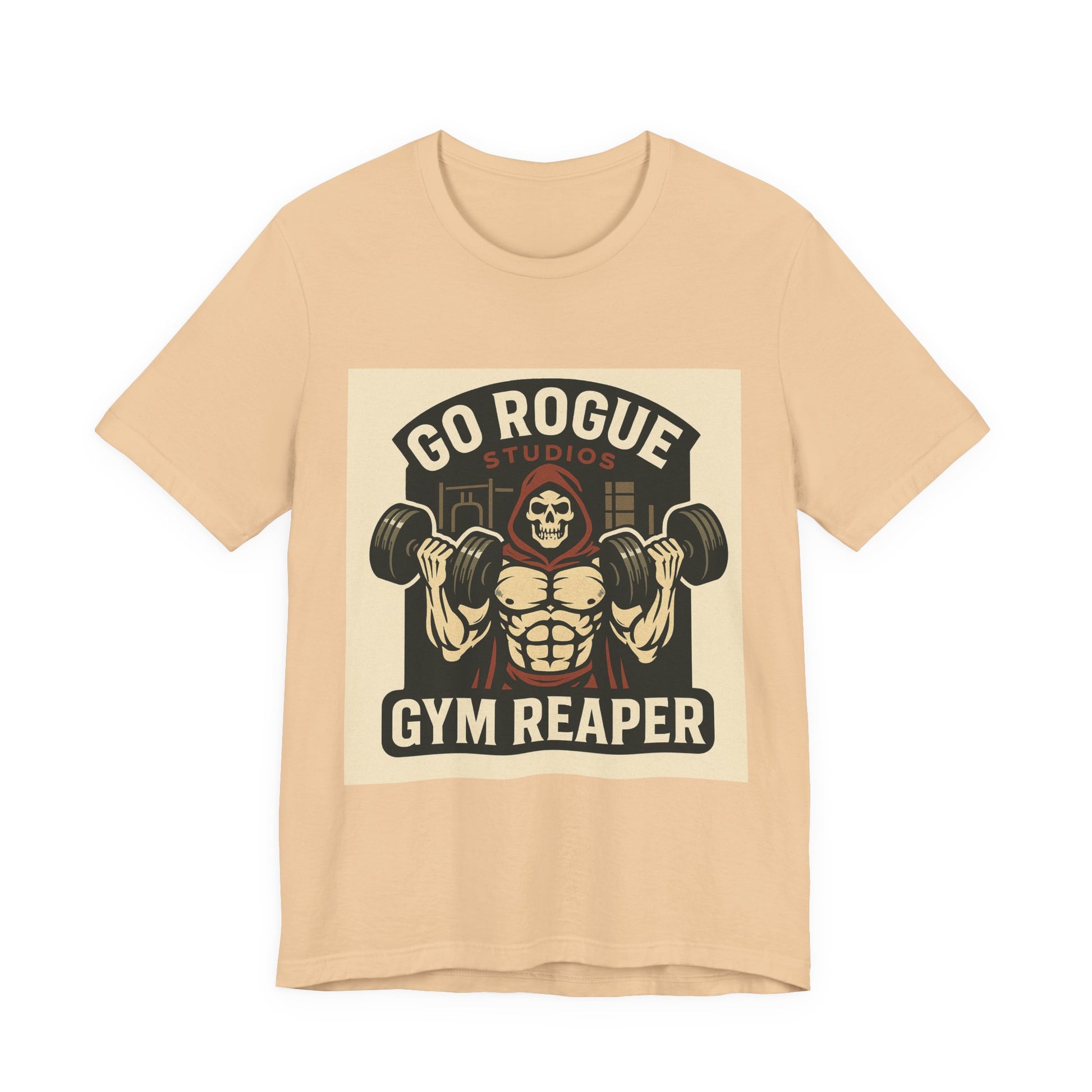 Gym Reaper Unisex Jersey Tee, Workout Shirt, Fitness Apparel, Motivational Fitness Gift, Gym Lover Tee