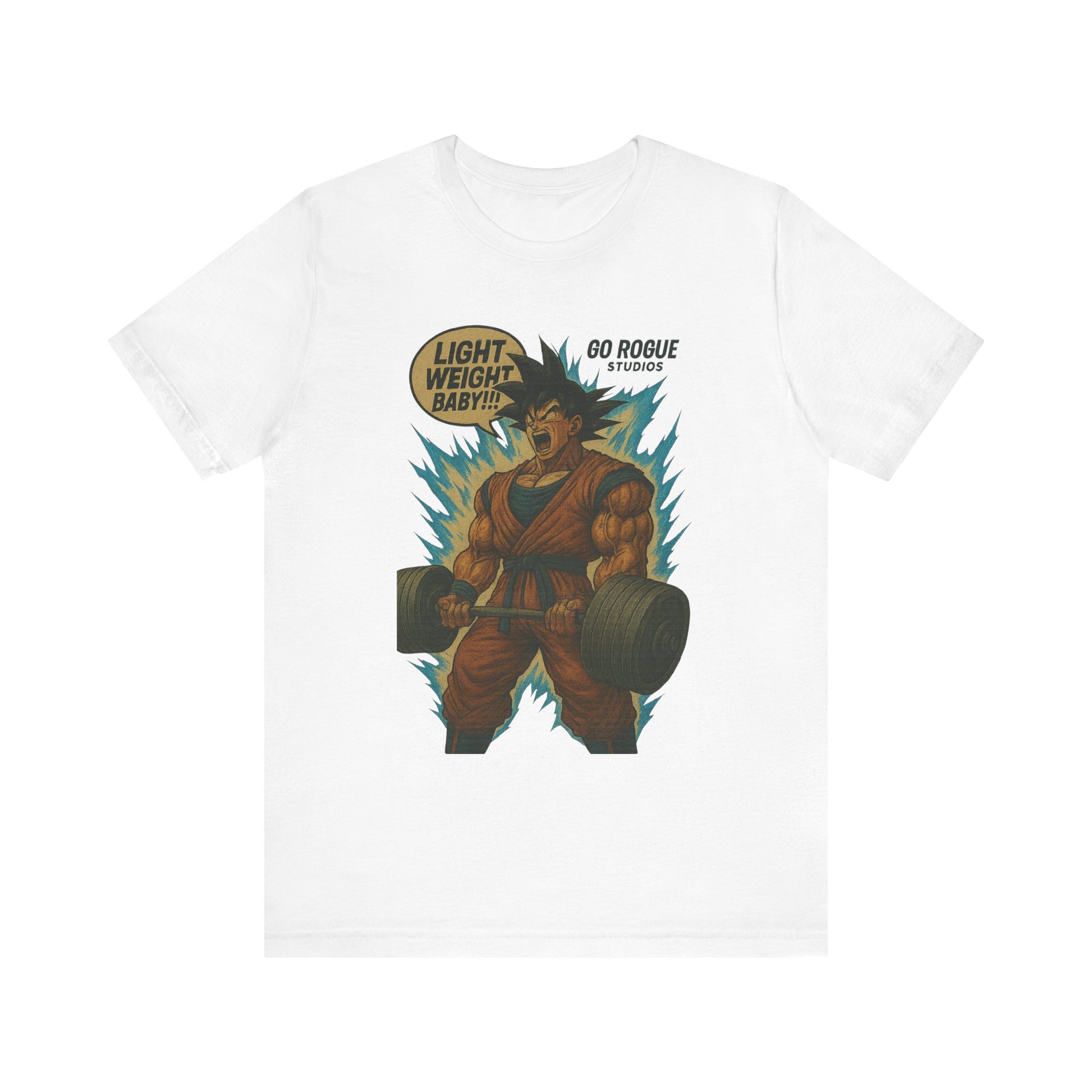 Goku Dragonball Z Lightweight Muscle Graphic Tee, Unisex Fitness Shirt, Gym Humor Apparel, Workout Gift, Motivational T-shirt