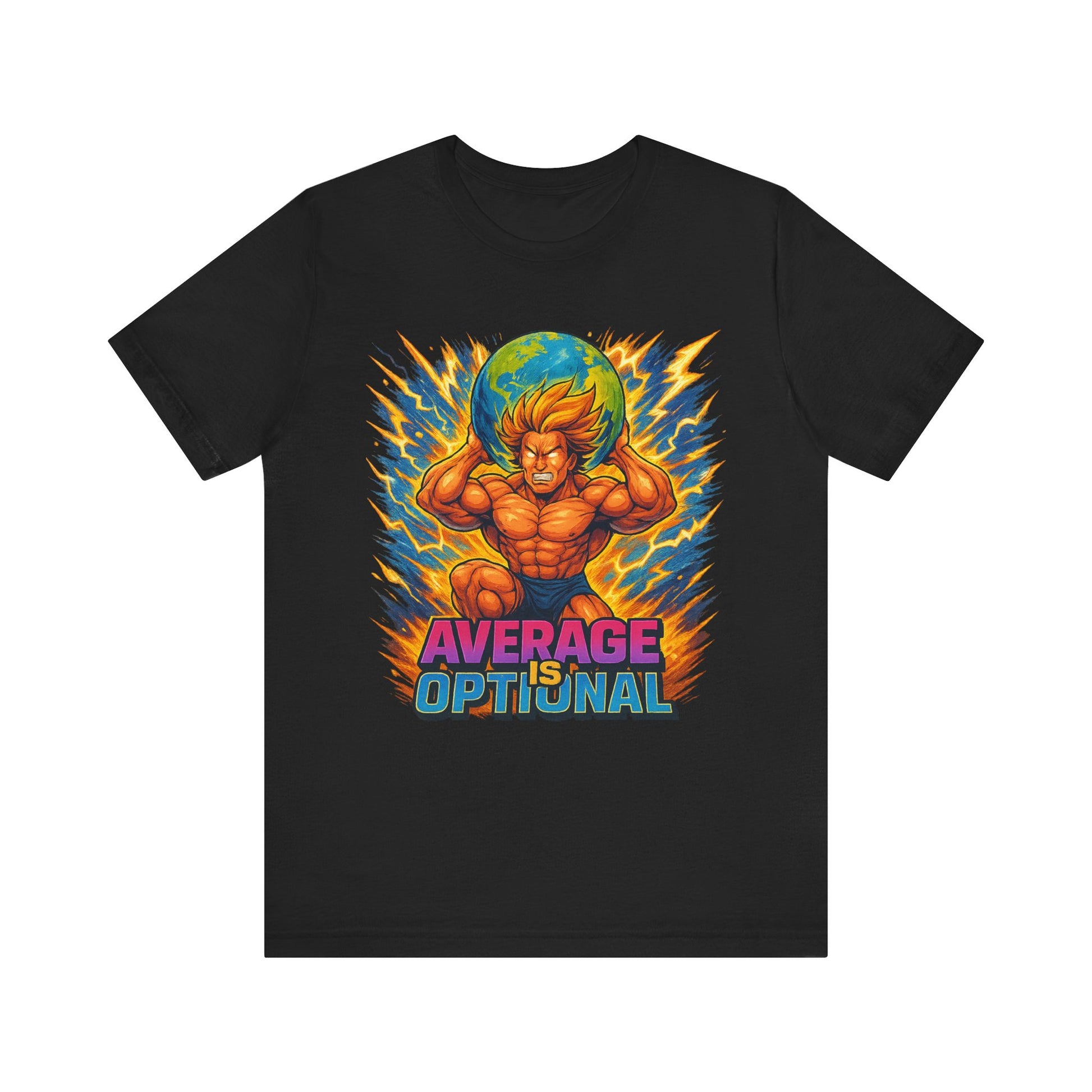Powerful Average is Optional Tee, Motivational T-Shirt, Anime-Inspired Apparel, Unisex Graphic Tee, Gift for Fans