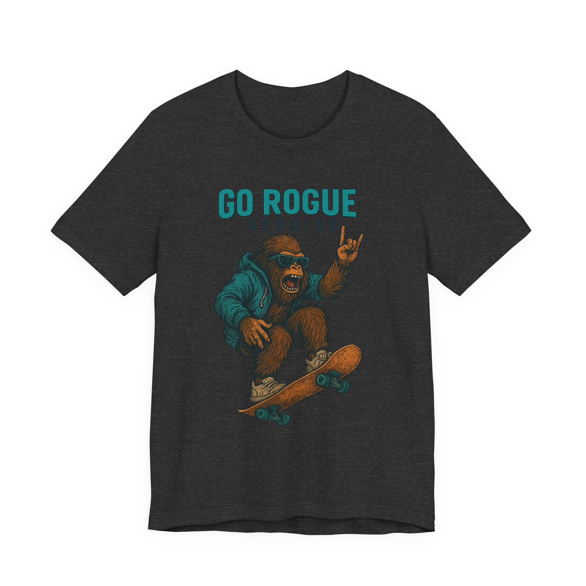 Skateboarding Sasquatch Tee, Unisex Graphic Shirt, Fun Casual Wear, Perfect Gift for Skaters, Unique Apparel for Youth and Adults