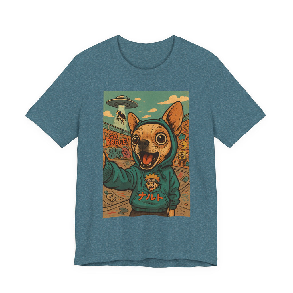 Charming Alien Dog Tee, Fun Graphic T-Shirt for Dog Lovers, Quirky Pet Apparel, Perfect Gift for Every Occasion, Unique Dog Owner Gift