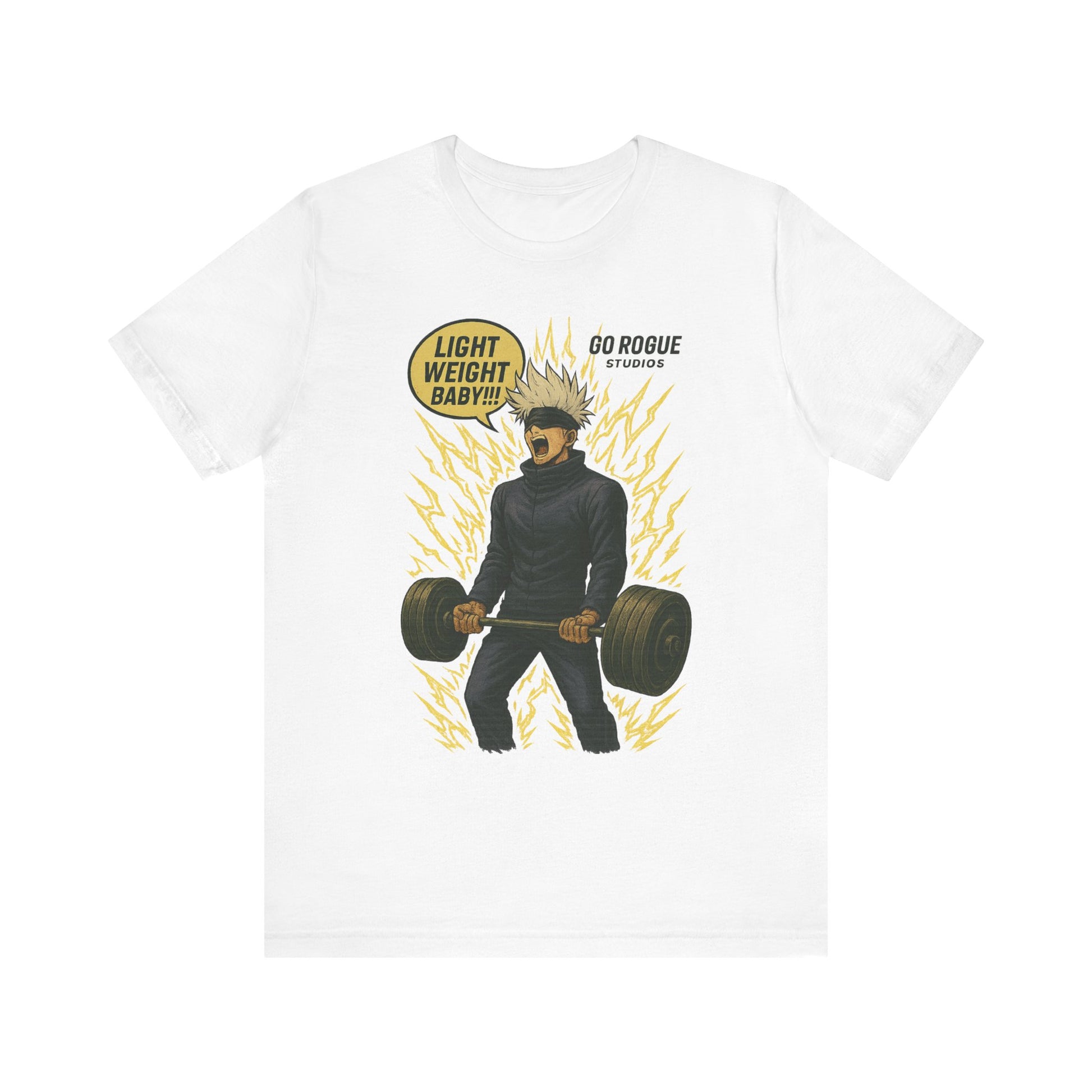 Satoru Gojo Jujutsu Kaisen Light Weight Baby! Unisex Gym Tee, Motivational Workout Shirt, Fitness Apparel, Weightlifting Gift, Casual Activewear